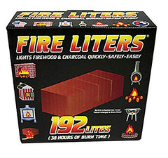 Fire Liters wood fiber fire starter enables quick outdoor ignition.