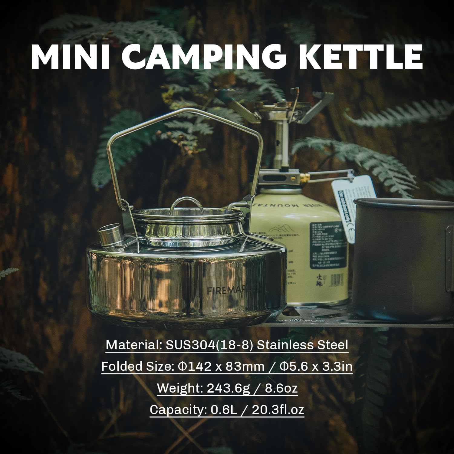 Fire-Maple Antarcti kettle side view shows compact design