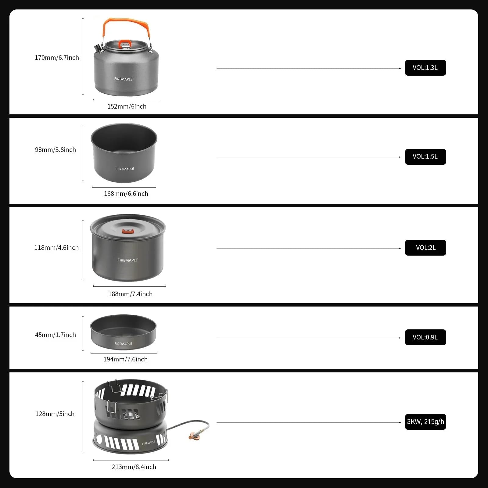 Fire-Maple cookware-set folded for compact camping storage.