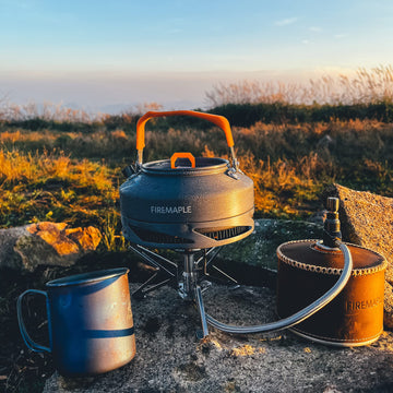 Fire-Maple Feast compact set fits 2-3 person camp setups for fishing trips and picnics.
