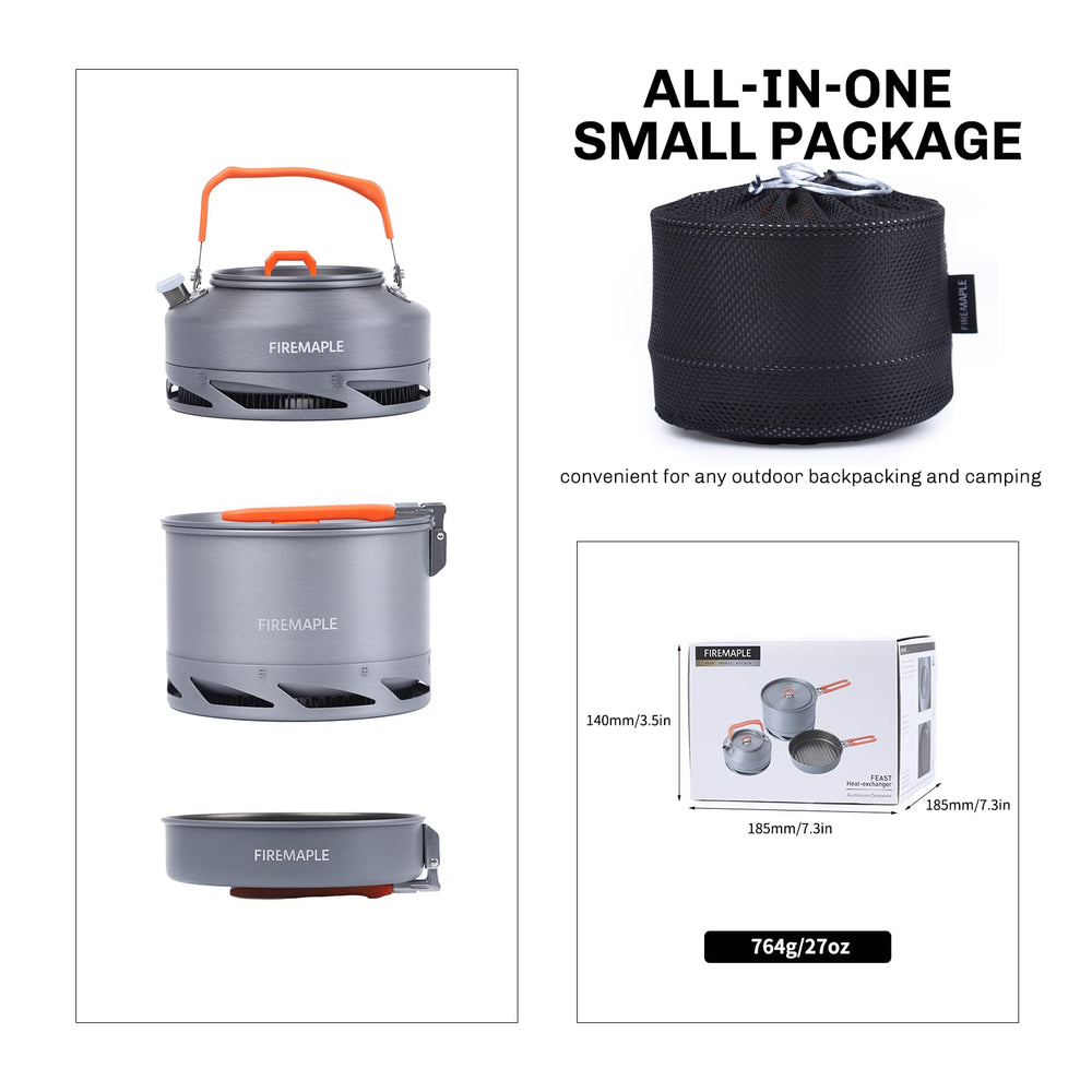 Fire-Maple Feast lockable handle design provides safe handling during cooking and transport.