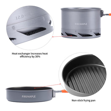 Fire-Maple Feast nested design camping set saves space for easy packing and quick setup.