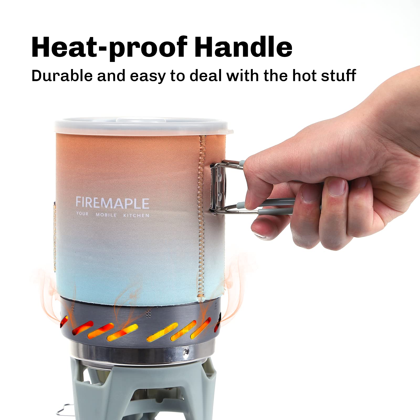 Fire-Maple Fixed Star 1 liter-pot-with-handle ensures safe handling outdoors.