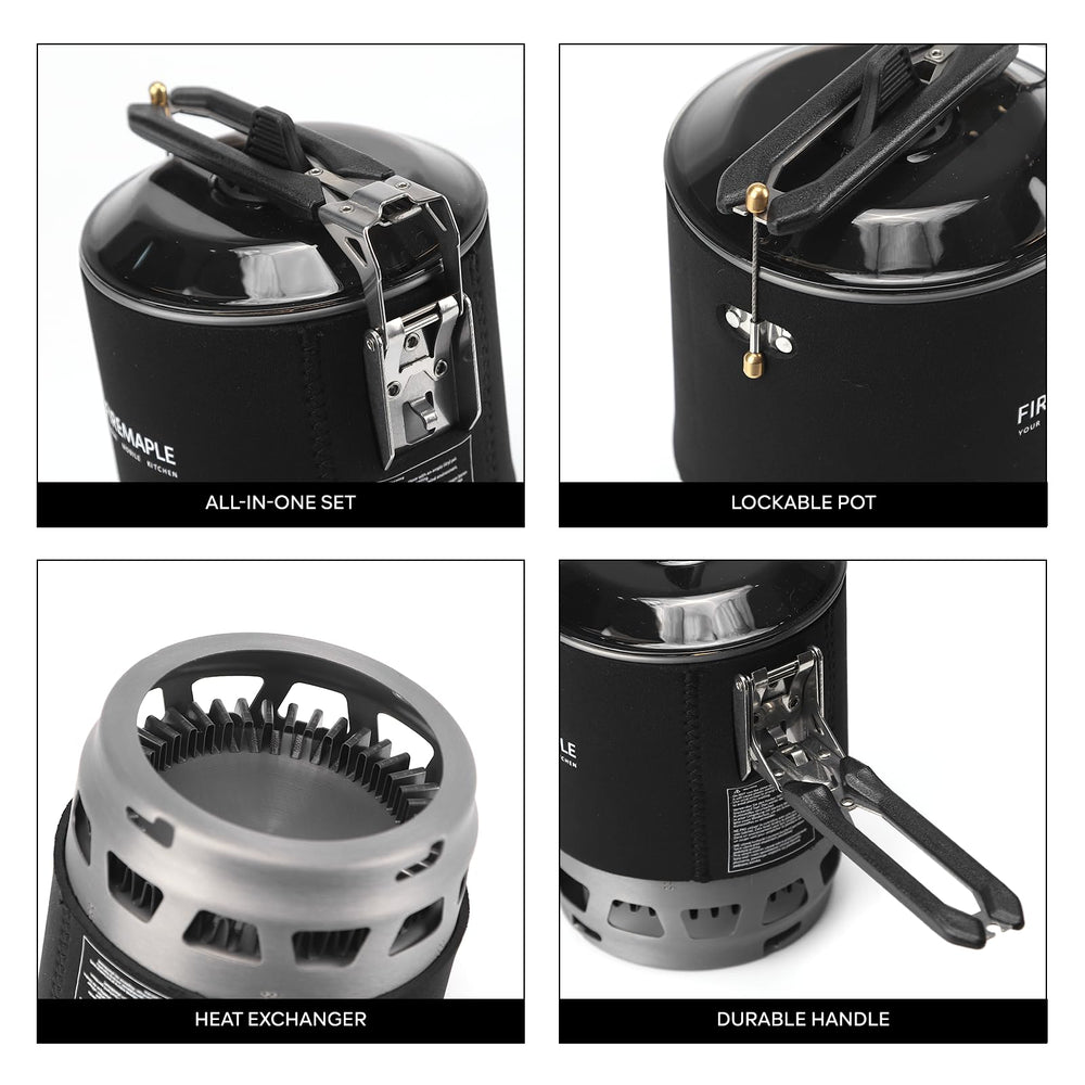 Fire-Maple Fixed Star 3 hard anodized pot with locking handle.