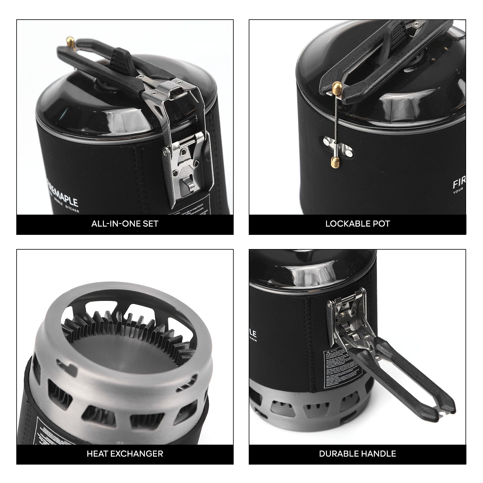 Fire-Maple Fixed Star 3 hard anodized pot with locking handle.