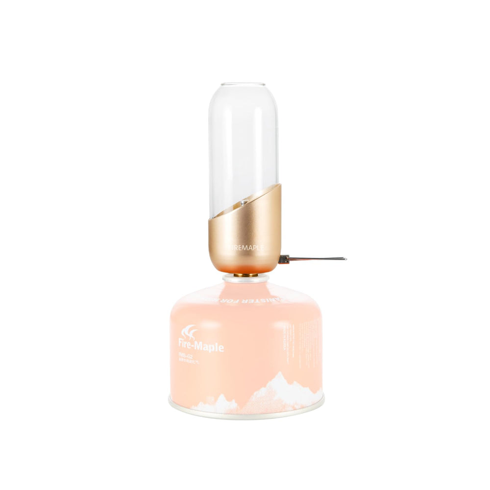 Fire-Maple orange camping lantern no mantles and no oil required.