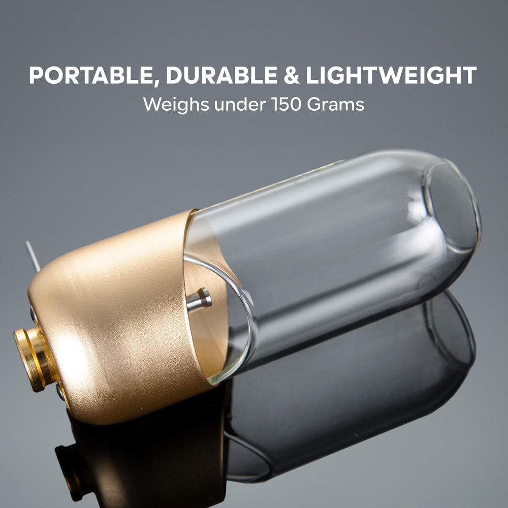 Fire-Maple orange camping lantern attached to fuel canister for portable power.