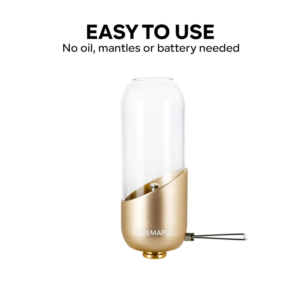 Fire-Maple orange camping lantern steel body provides durable outdoor lighting.