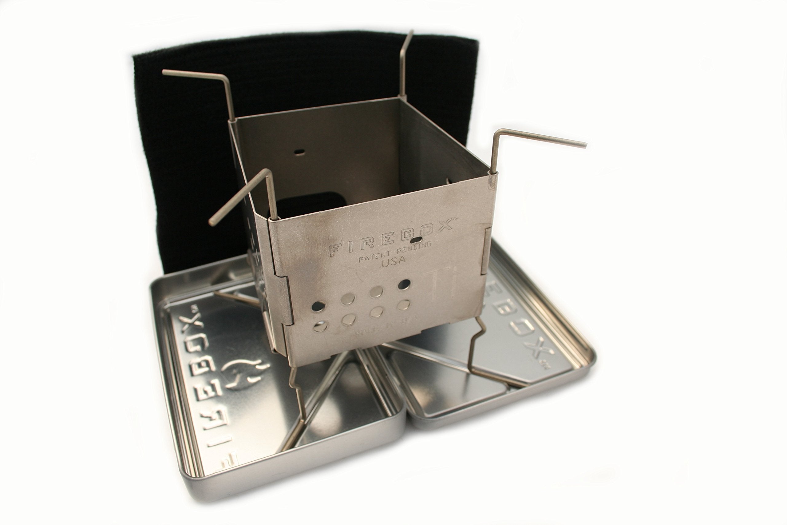 Firebox Ultralight Nano Stove in case for portable camp cooking.