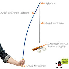 Firebuggz crank-eez roasting tools with maple handle for safe, even roasting