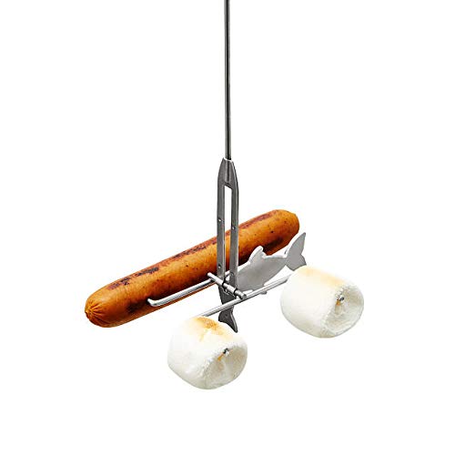 Firebuggz fire fishing pole stand keeps roasters organized by the fire