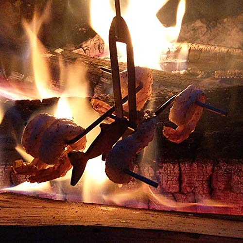 Firebuggz jig-action tongs flip for evenly roasted snacks