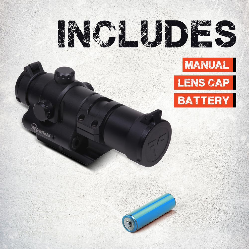 Firefield Impulse 1x28 red laser active for fast alignment in dynamic shoots.