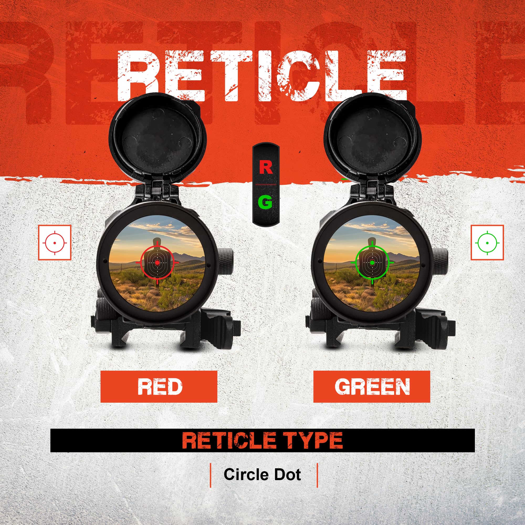 Firefield Impulse 1x28 side view with illuminated reticle aids ambidextrous use.
