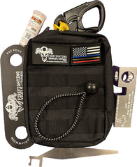 Firefighter Swipe Tool Ultimate Kit bag closeup showing rugged MOLLE bag and gear.