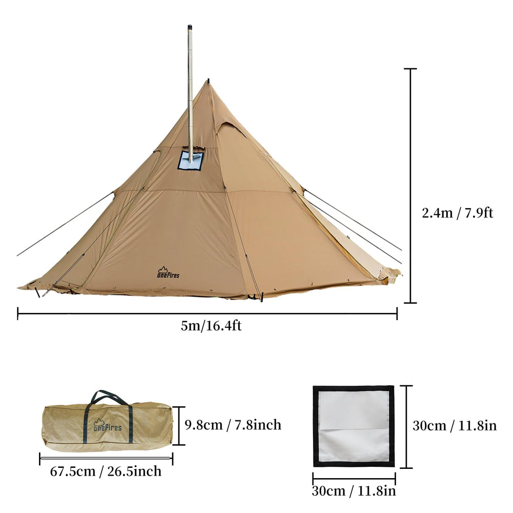 FireHiking center pole assembly simplifies setup for a roomy camp.