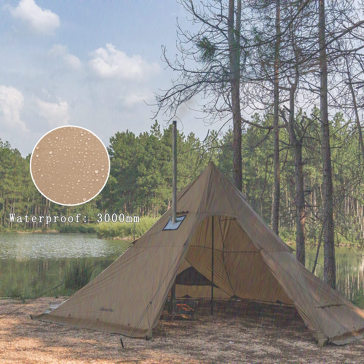 FireHiking hot tent base diameter-5m showcases balanced footprint and roomy layout.