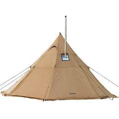 FireHiking hot tent exterior view shows spacious family shelter ideal for group camping.