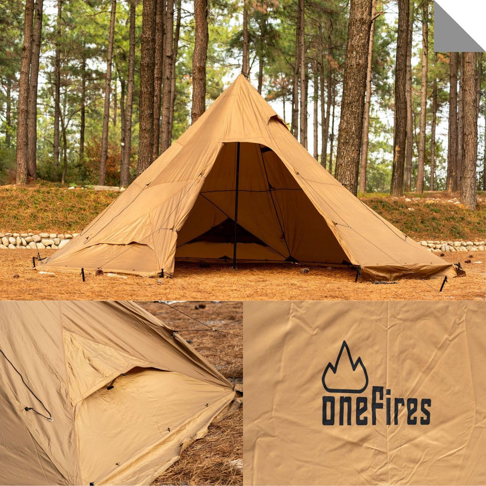 FireHiking stove jack-ready tent enabling safe, warm camp cooking.