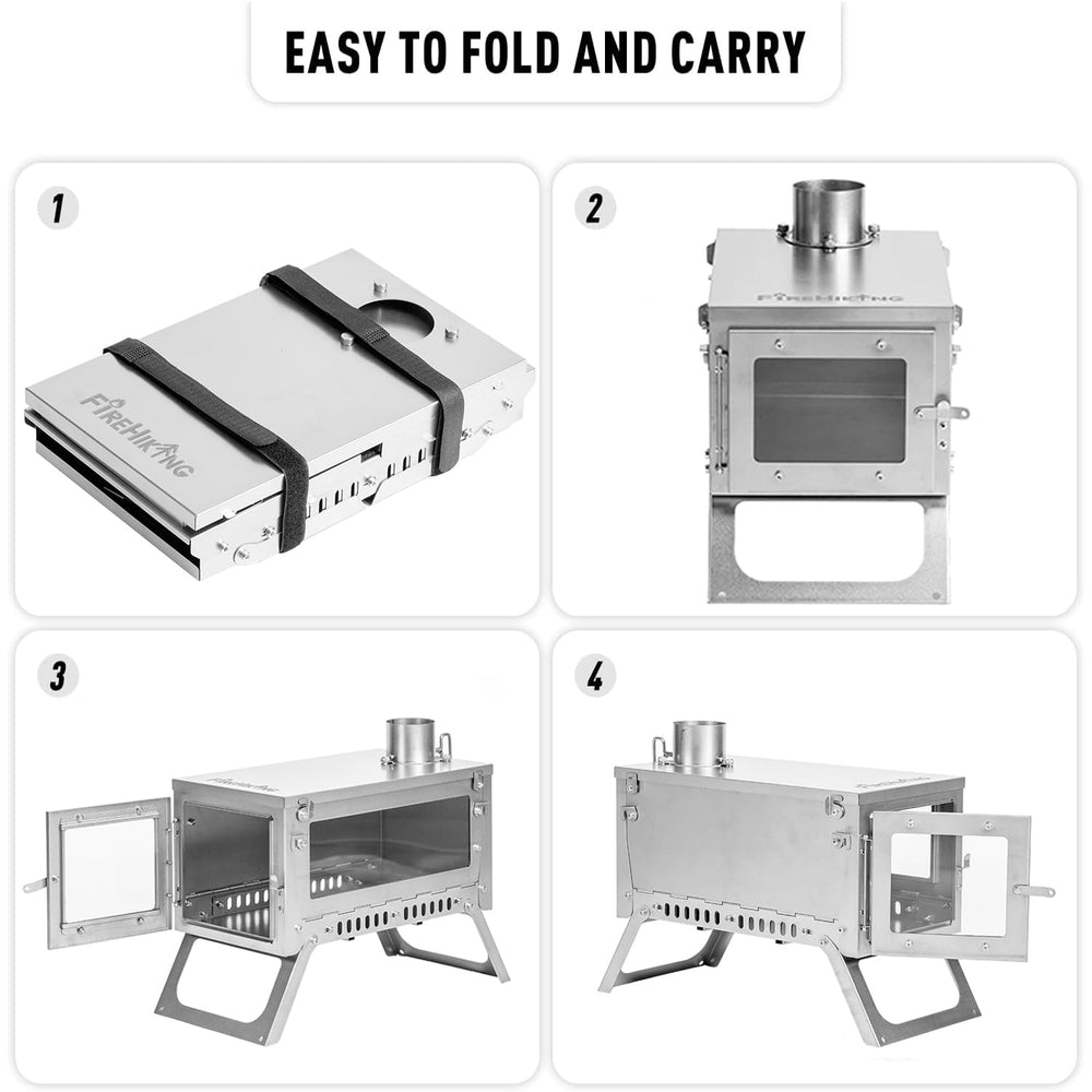 FireHiking ultralight wood stove 2nd-gen carry bag image emphasizes travel-ready convenience