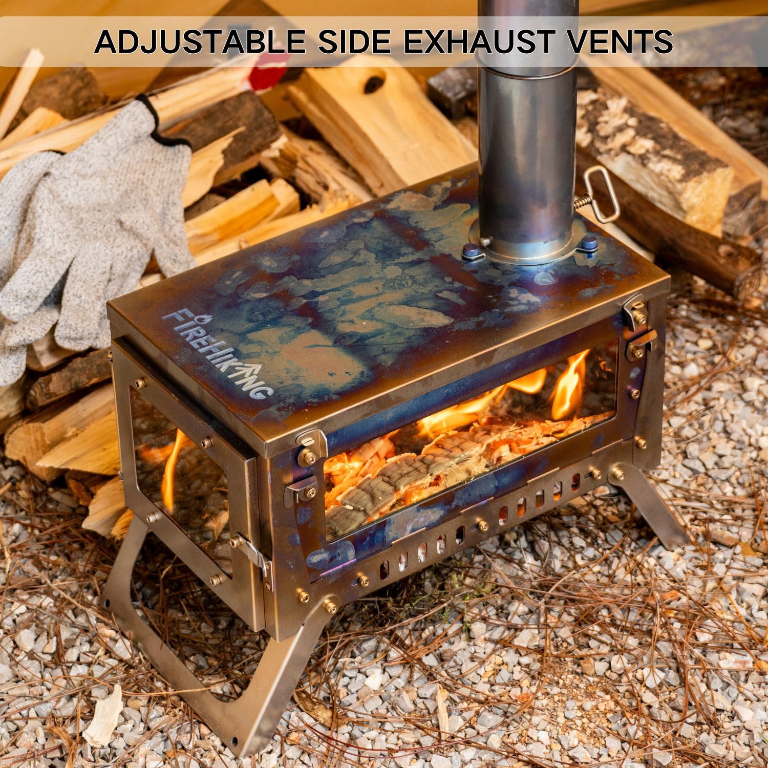 FireHiking ultralight wood stove 2nd-gen reinforced-top-bottom shows deformation resistance under heat