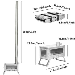 FireHiking ultralight wood stove 2nd-gen top view shows reinforced top for heat resilience