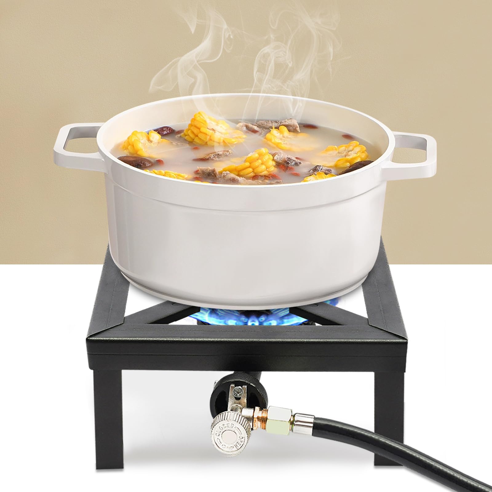 FireLeaves camping stove top view highlights large 9.84-inch square surface.