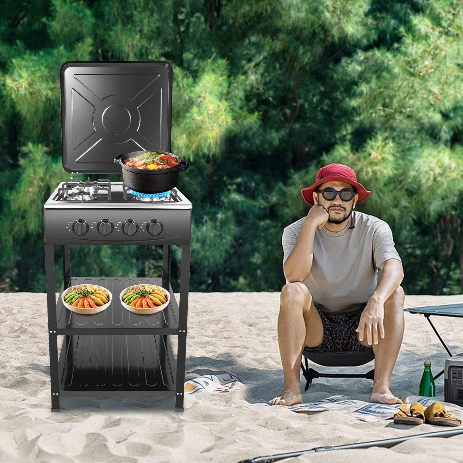 FireLeaves simple-installation design enables quick setup and cooking.