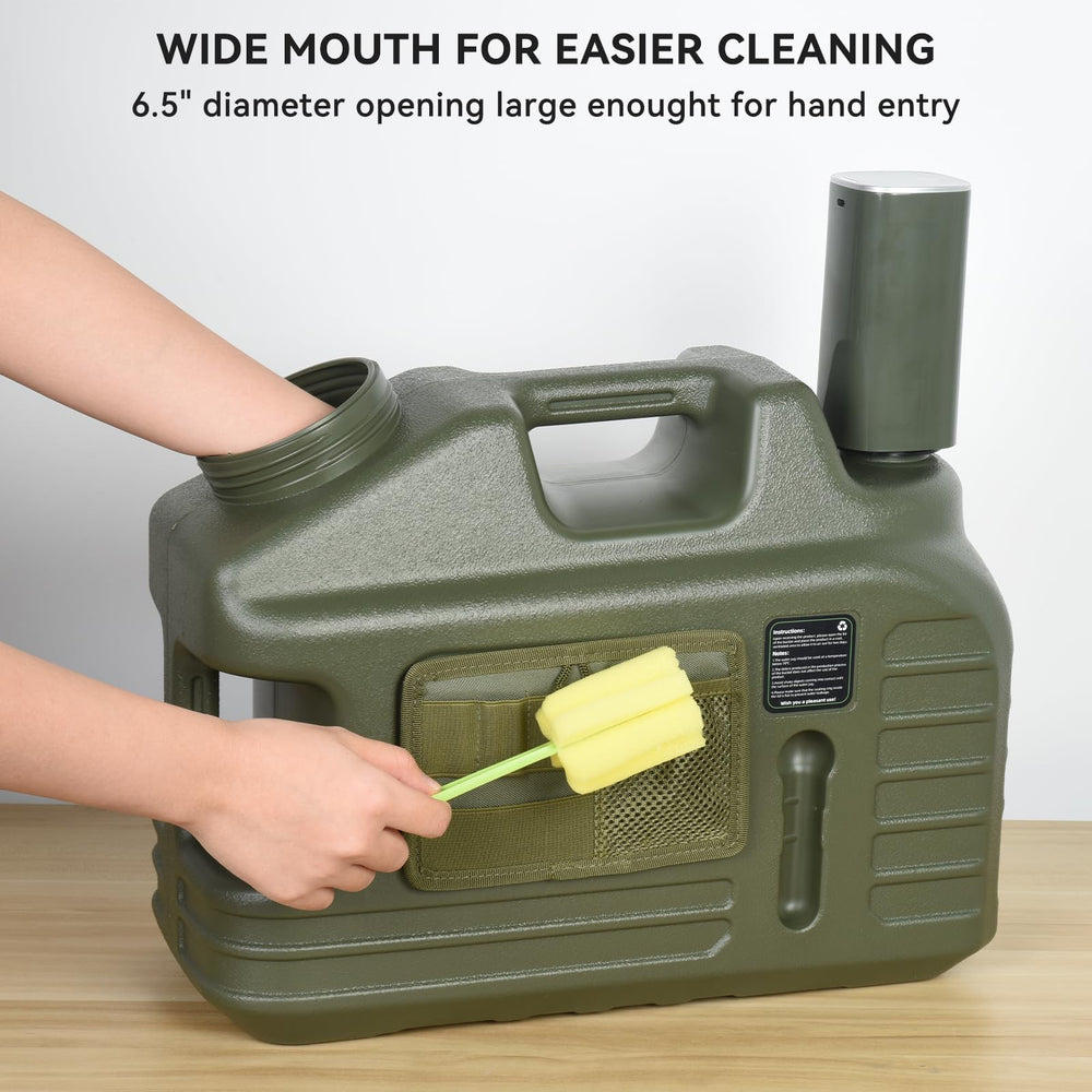 FIRINER cleaning brush helps reach tight spaces for hygienic refill preparation.