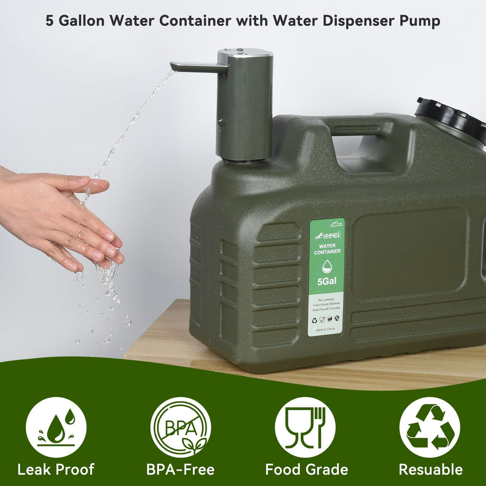FIRINER 5-Gallon jug spigot ensures controlled flow and spill prevention.