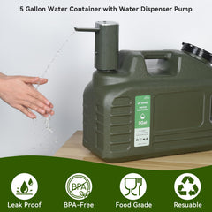 FIRINER 5-Gallon jug spigot ensures controlled flow and spill prevention.