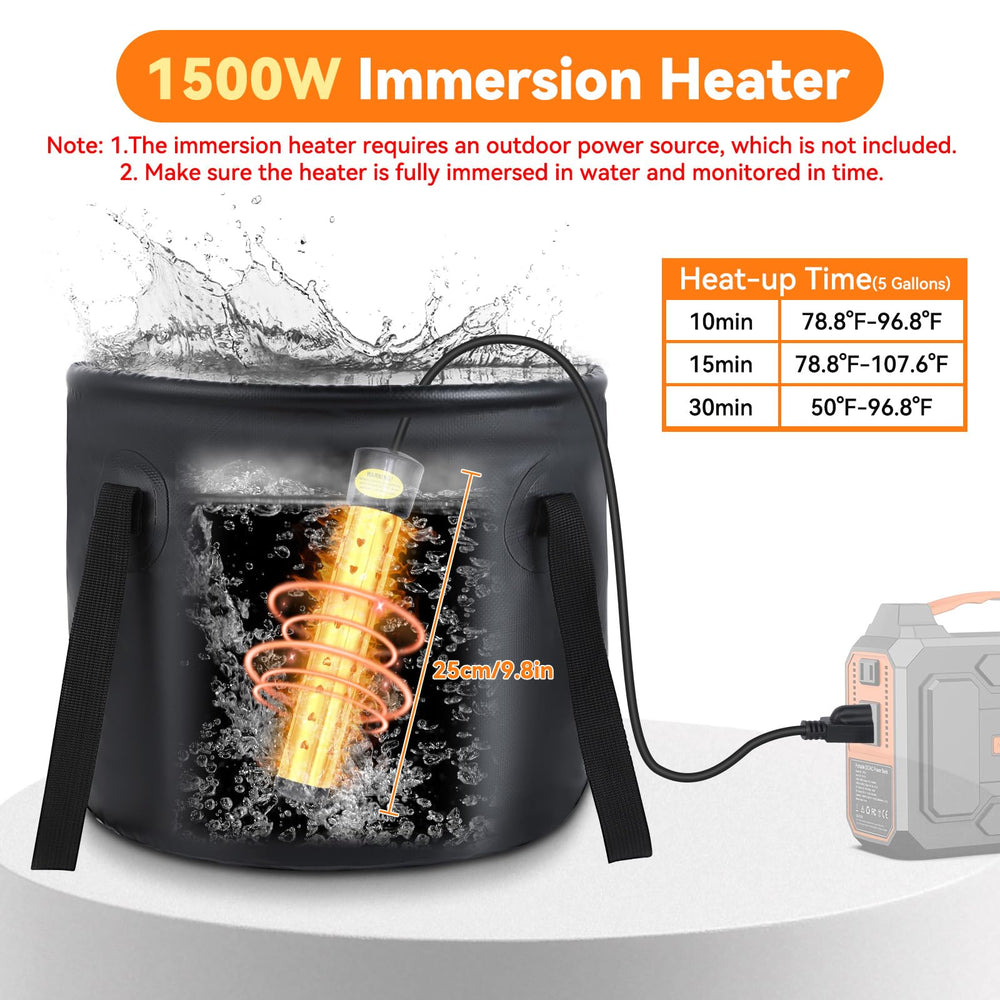 FIRINER camping shower 7800mAh battery powers long outdoor showers.