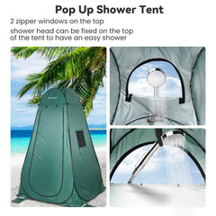 FIRINER pop up shower tent mesh windows improve airflow while maintaining privacy.
