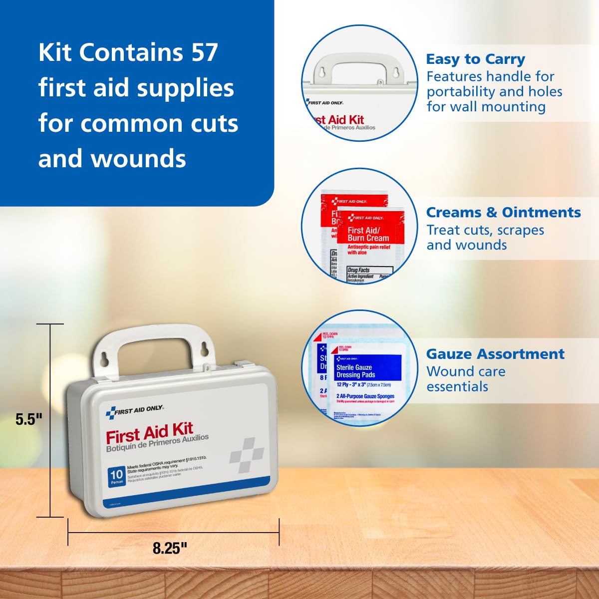 First Aid Only 6060 office-home-car use supports everyday safety in multiple environments