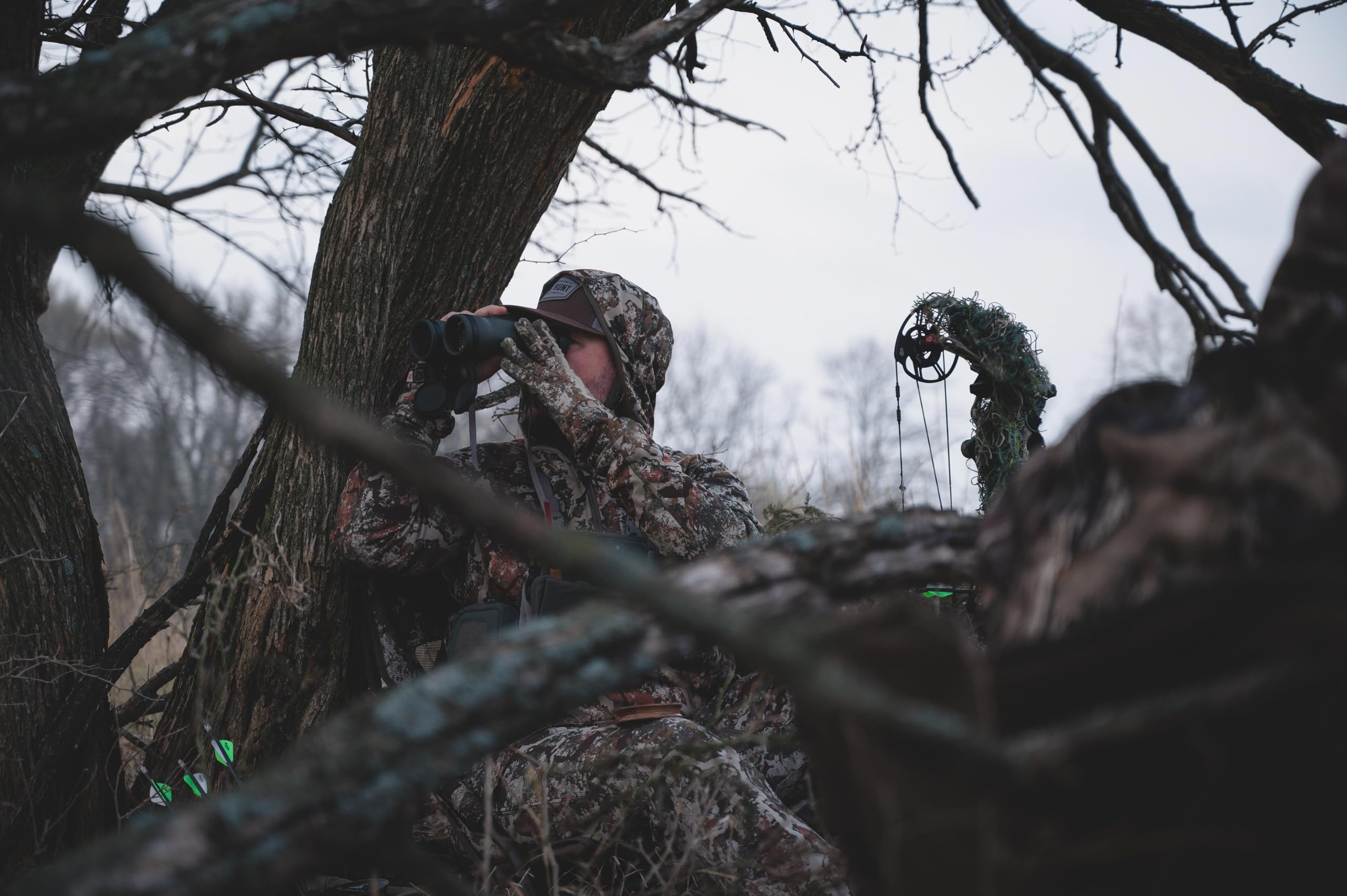 First Lite Aerowool Touch Liner worn during dawn hunt for quiet layering