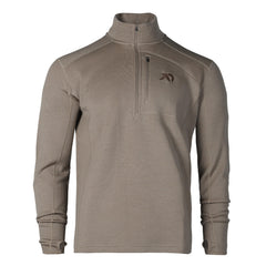 First Lite Furnace Quarter Zip front view in walnut camo, warm for cold-season hunts.