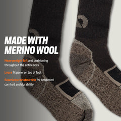 First Lite heavyweight merino sock, footbed cushioning for comfort.
