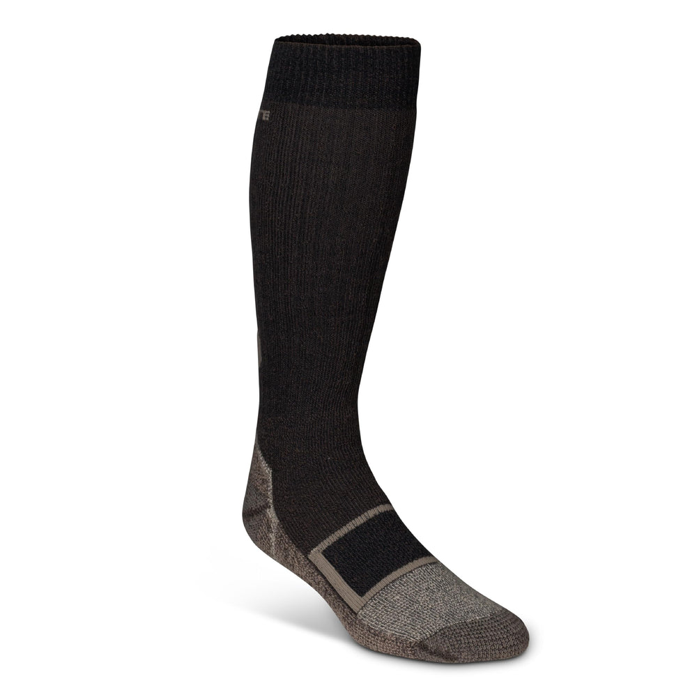 First Lite late-season OTC socks, front view, warmth-focused design.