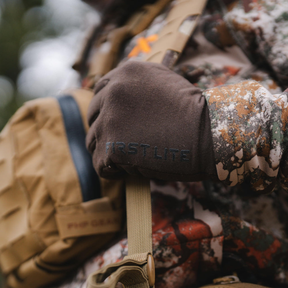 First Lite Rugged Wool Fleece Glove lightweight 2 oz design for agile field performance