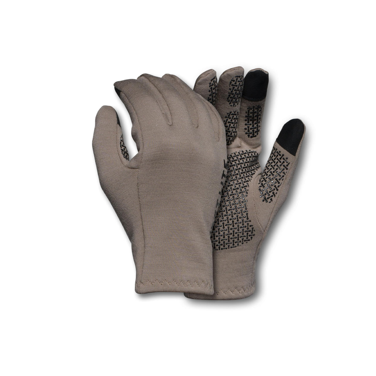 First Lite Rugged Wool Fleece Glove front view highlights knit face and warm interior