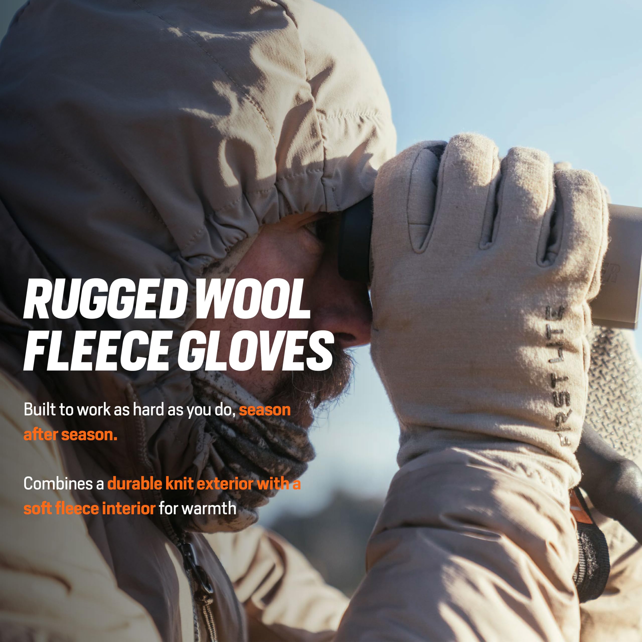First Lite Rugged Wool Fleece Glove soft fleece interior for warm comfort
