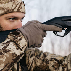 First Lite Rugged Wool Fleece Glove touchscreen thumb and index for phone use outdoors