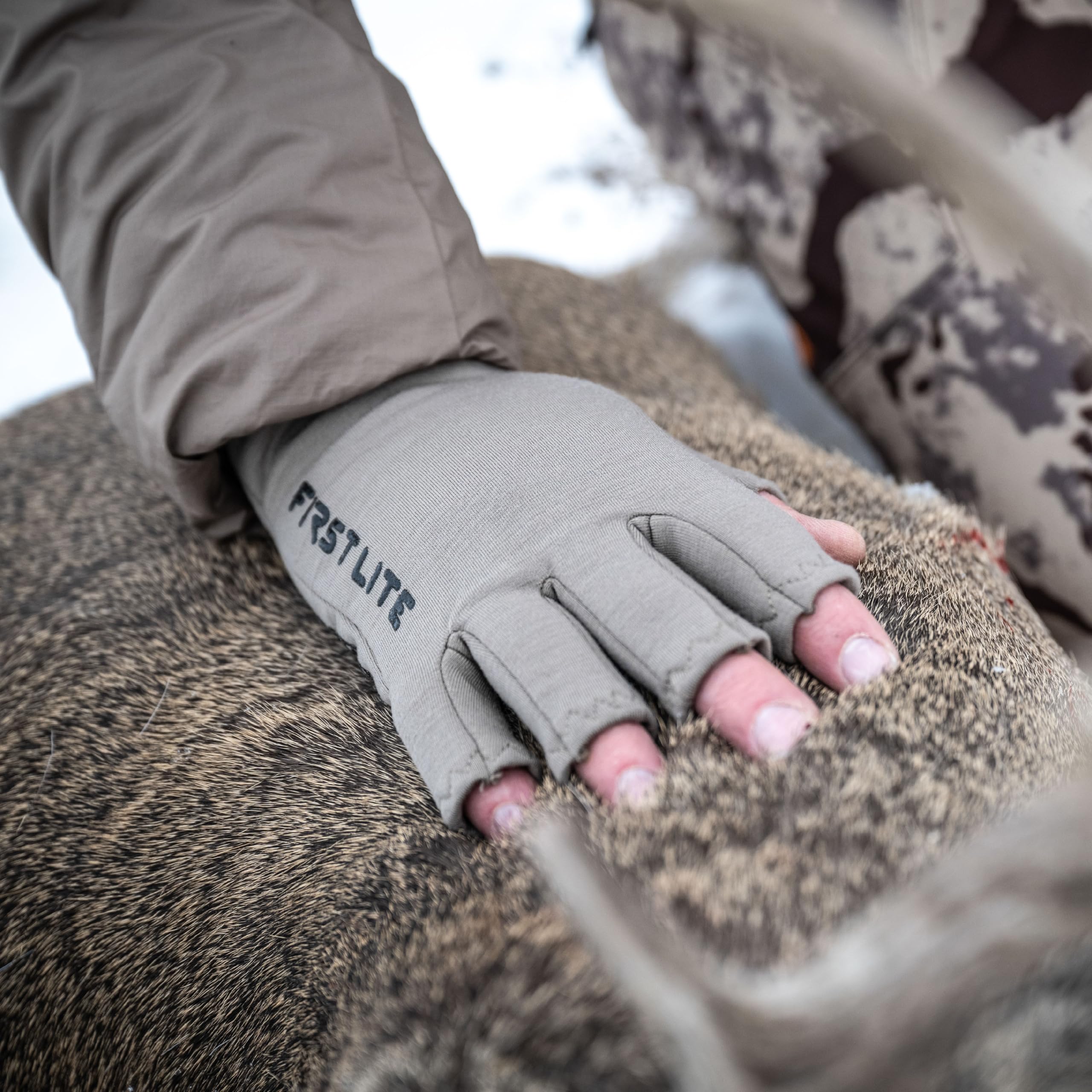 Merino blend function of odor control in First Lite Rugged Wool glove