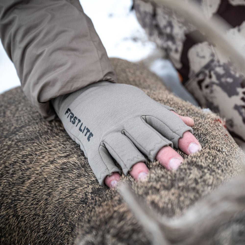 Merino blend function of odor control in First Lite Rugged Wool glove