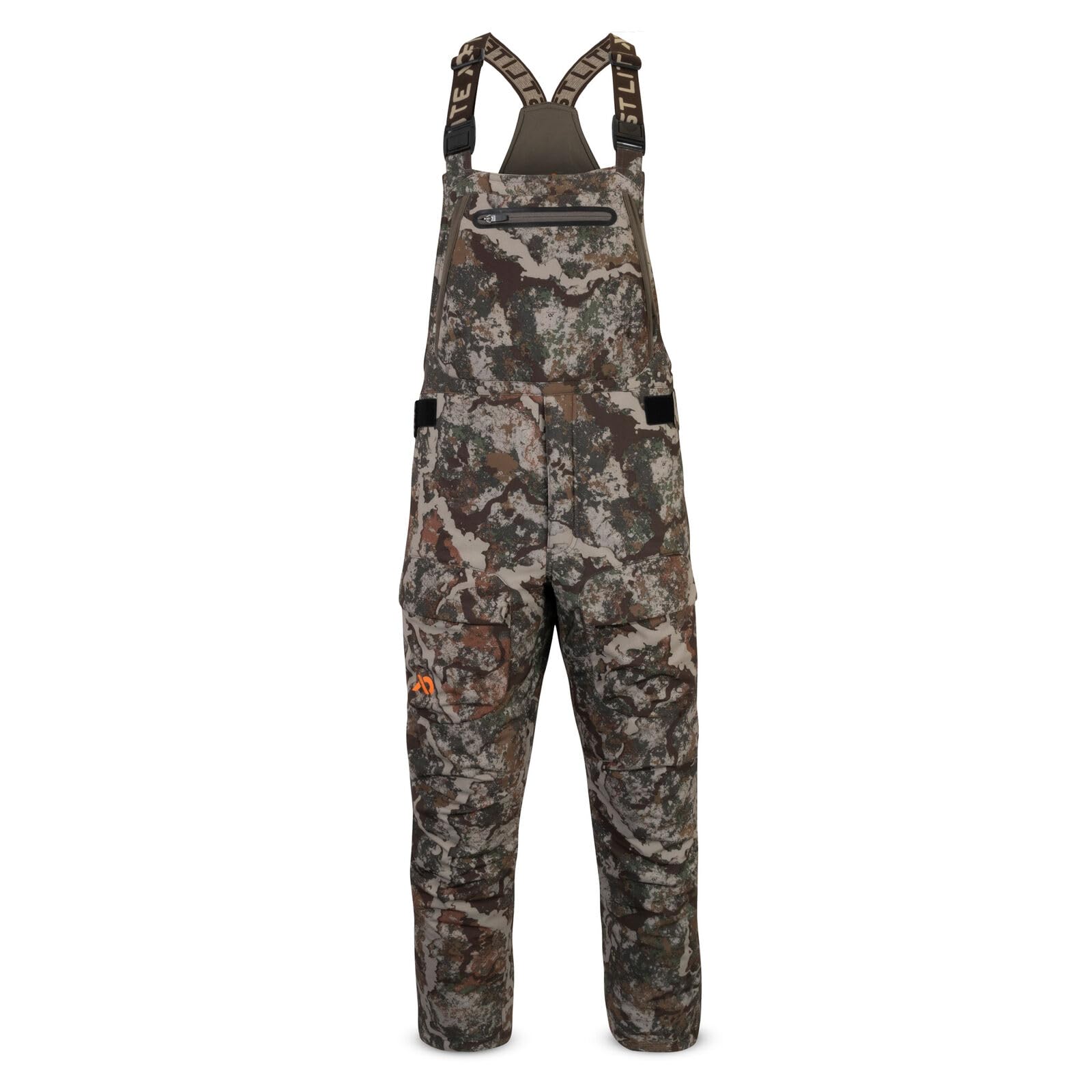 First Lite Sanctuary 2.0 insulated bib pant for tree stand hunting in quiet camo warmth.