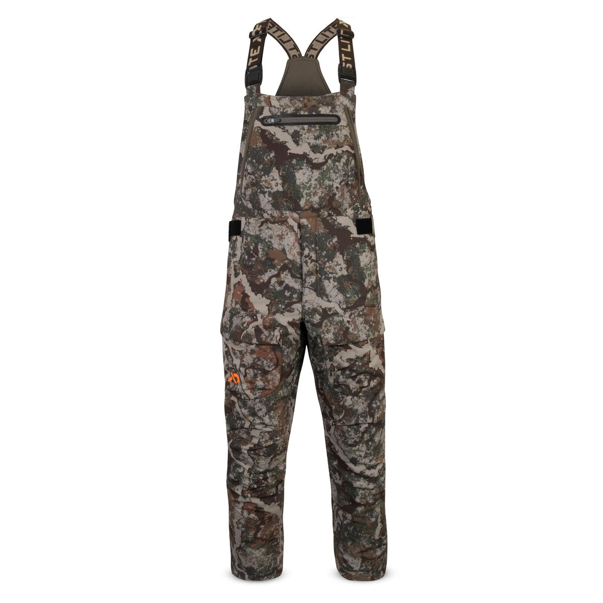 First Lite Sanctuary 2.0 insulated bib pant for tree stand hunting in quiet camo warmth.