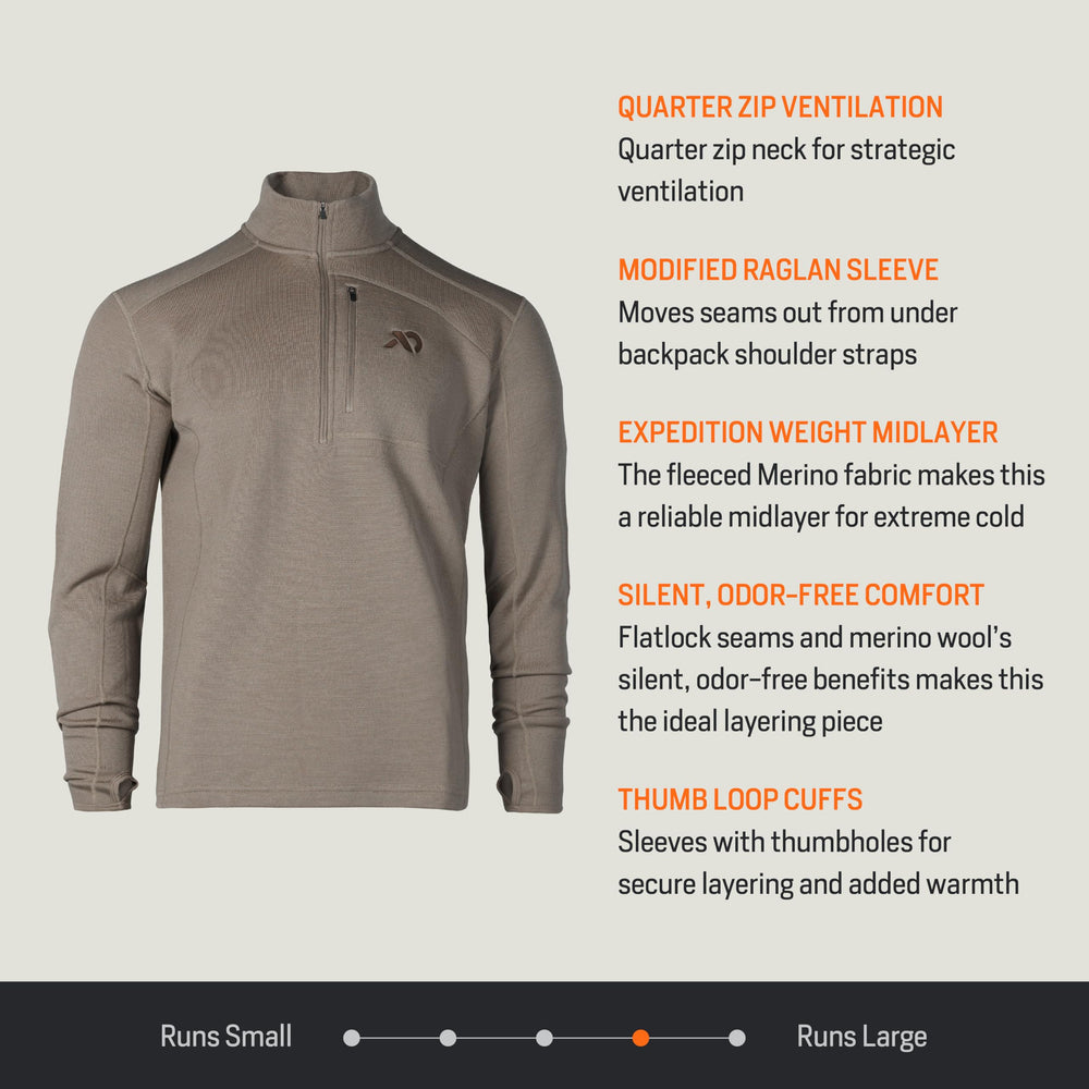 First Lite smooth flatlock seams reduce chafing during long hunts.