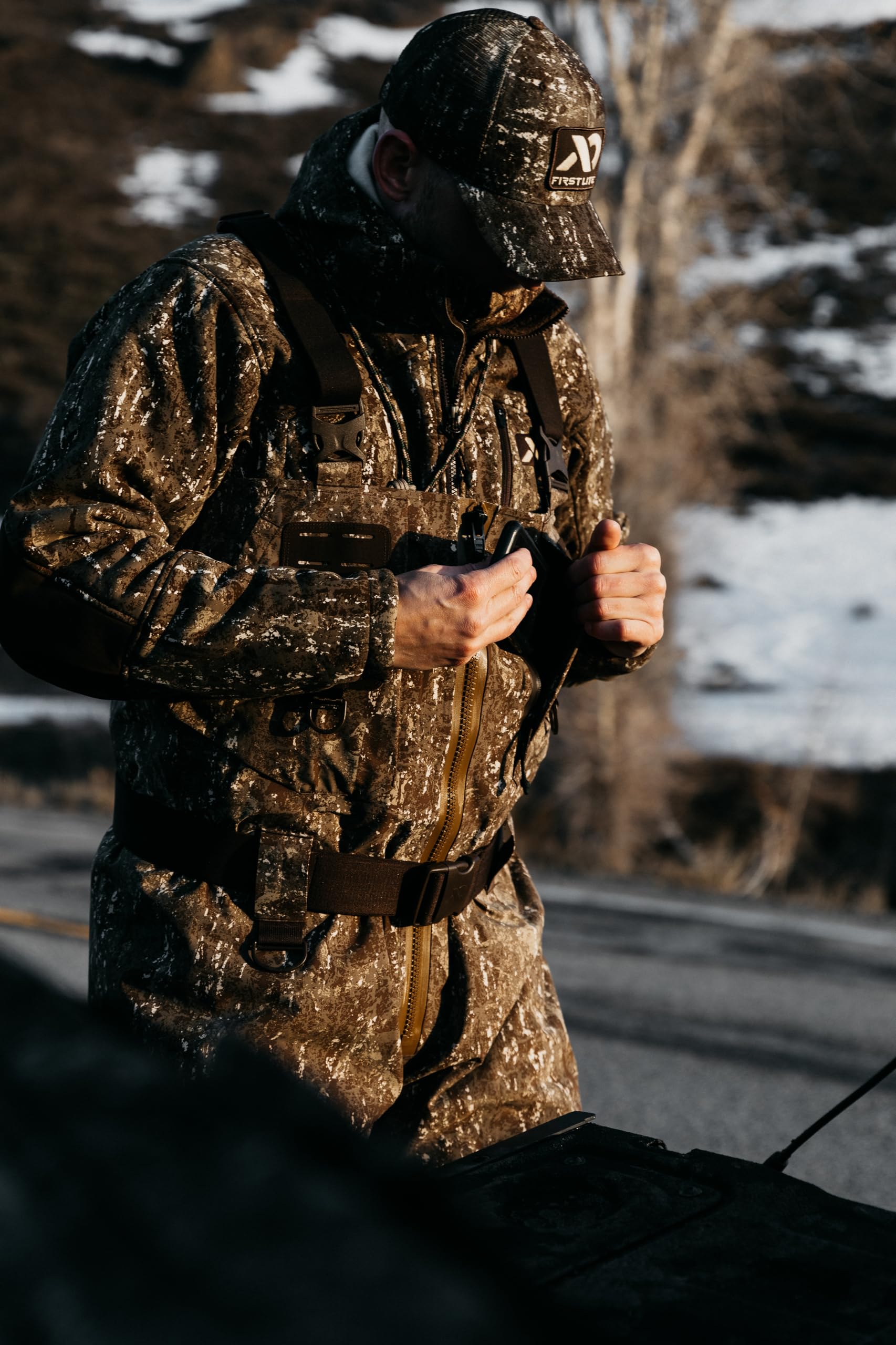 First Lite Trucker Hat Darkwater in-field wear suitable for hunting