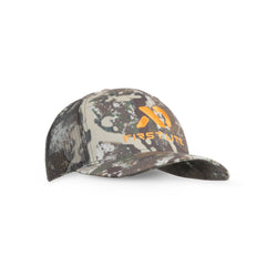 First Lite Trucker Hat front view with shaded sun protection for outdoor activities.