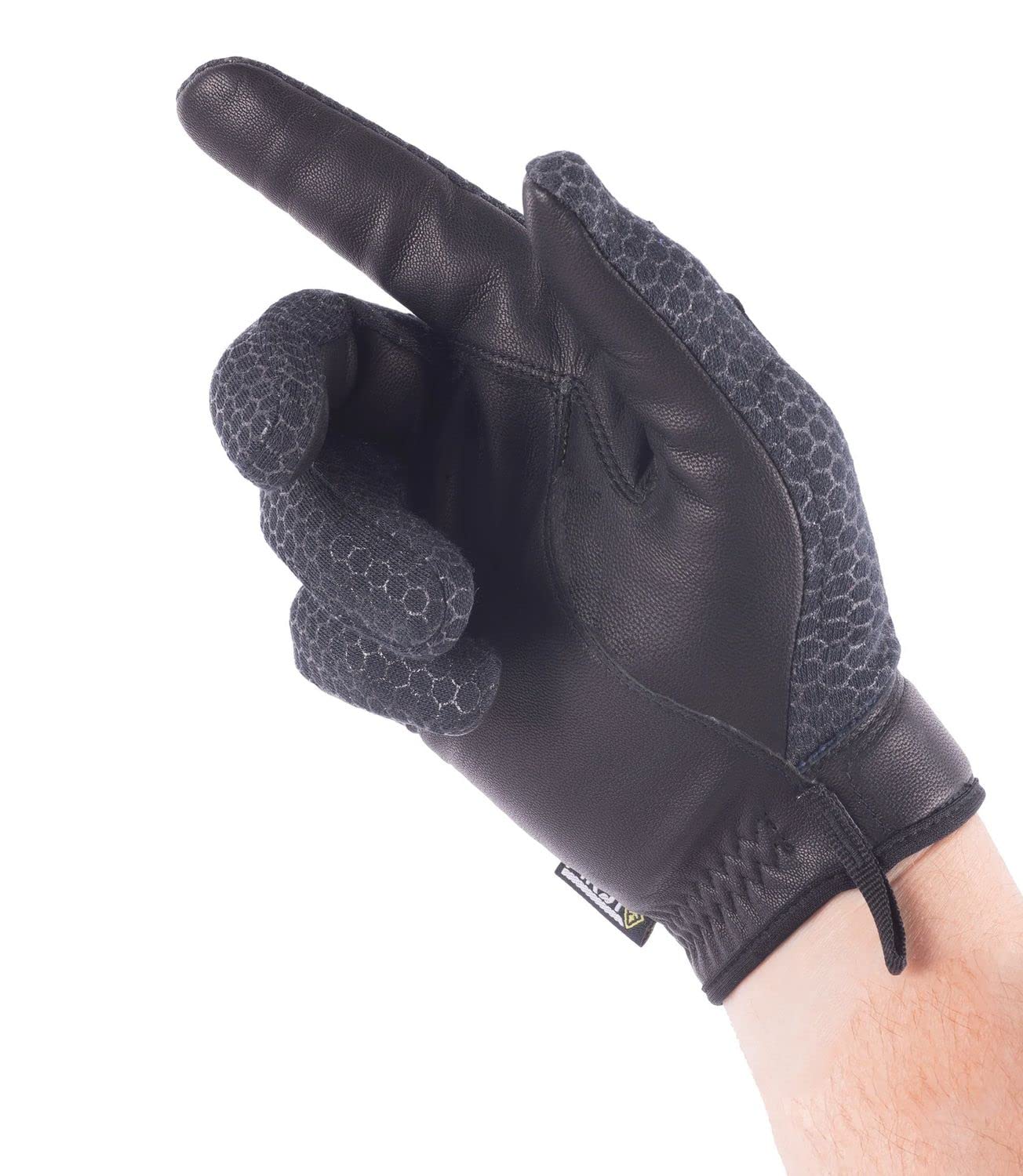 First Tactical Flash Glove on hand shows secure fit in black.
